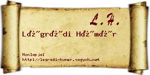 Légrádi Hümér névjegykártya